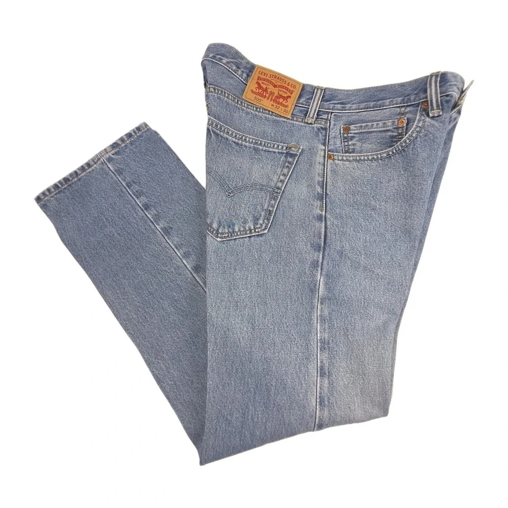 Levi's Men's 505 Blue 32x30 Original Fit Jeans Straight Leg Zip Fly 100% Cotton‎